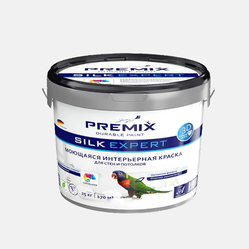Акриловая (интерьерная) краска Premix Silk Expert (25 кг)